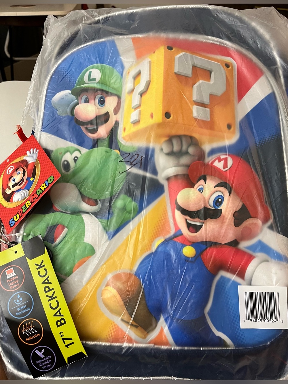 Nintendo Kids Backpack with Mario, Luigi & Yoshi - Blue/Red/Green/Yellow